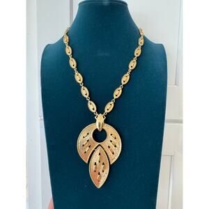 Vintage Gold-Tone Articulated Statement Necklace